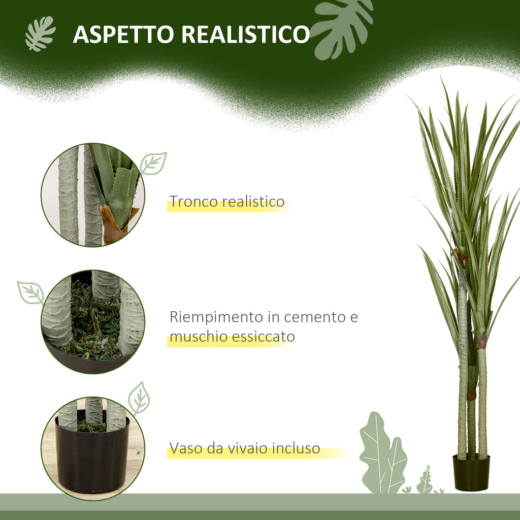 Pianta Artificiale Yucca da 190 cm con Vaso