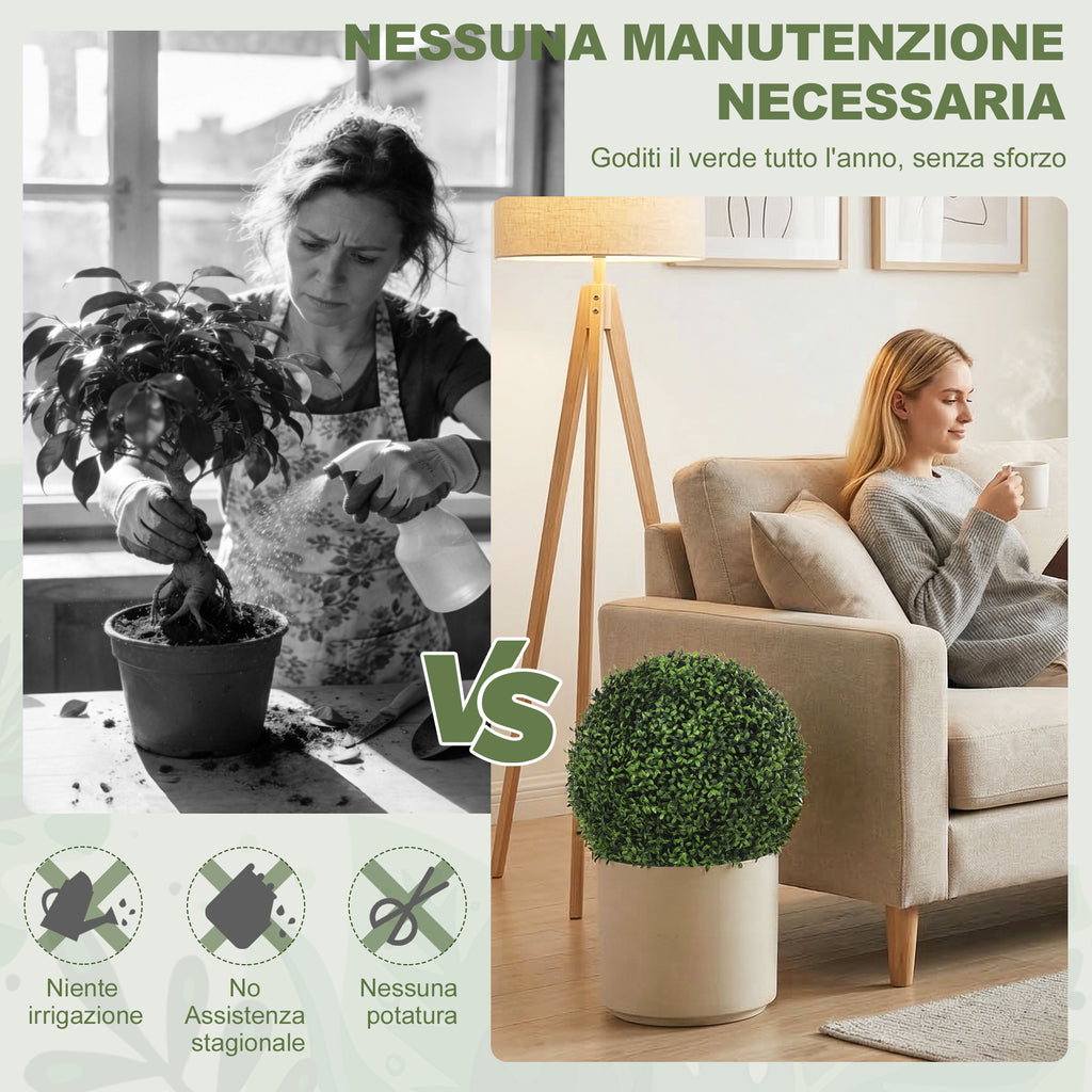 Topiaria Artificiale in Bosso 42 cm con 682 Foglie