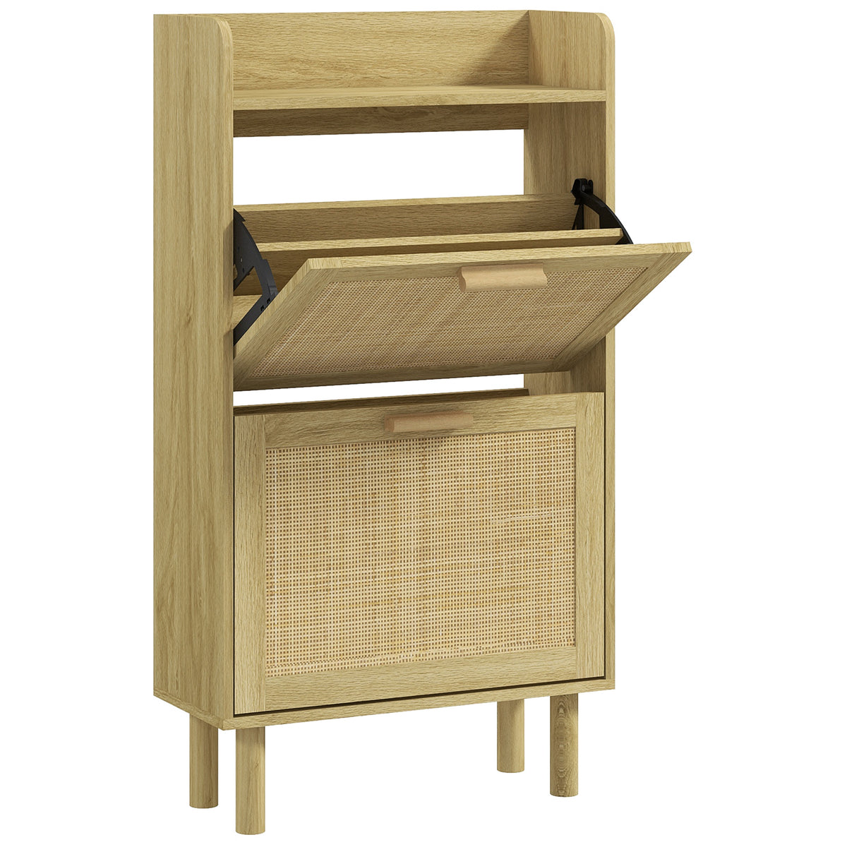 Scarpiera Stretta Rovere con 2 Cassetti Ribaltabili