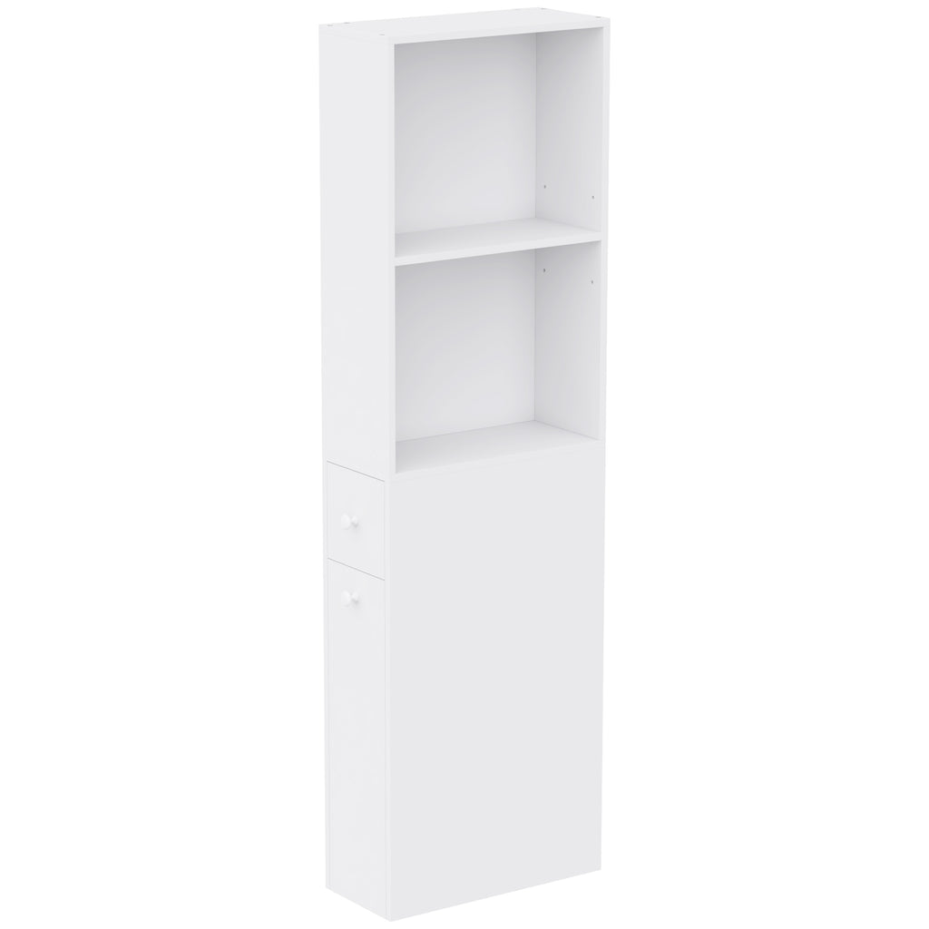 Mobiletto Bagno Slim Bianco con Ruote e Cassetto