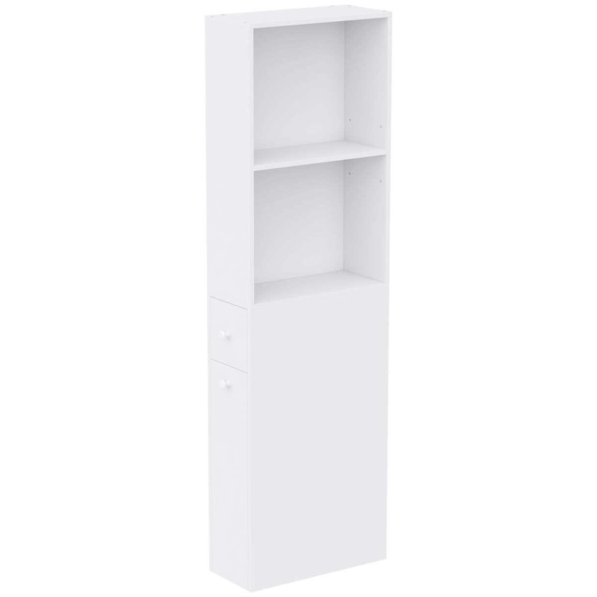 Mobiletto Bagno Slim Bianco con Ruote e Cassetto