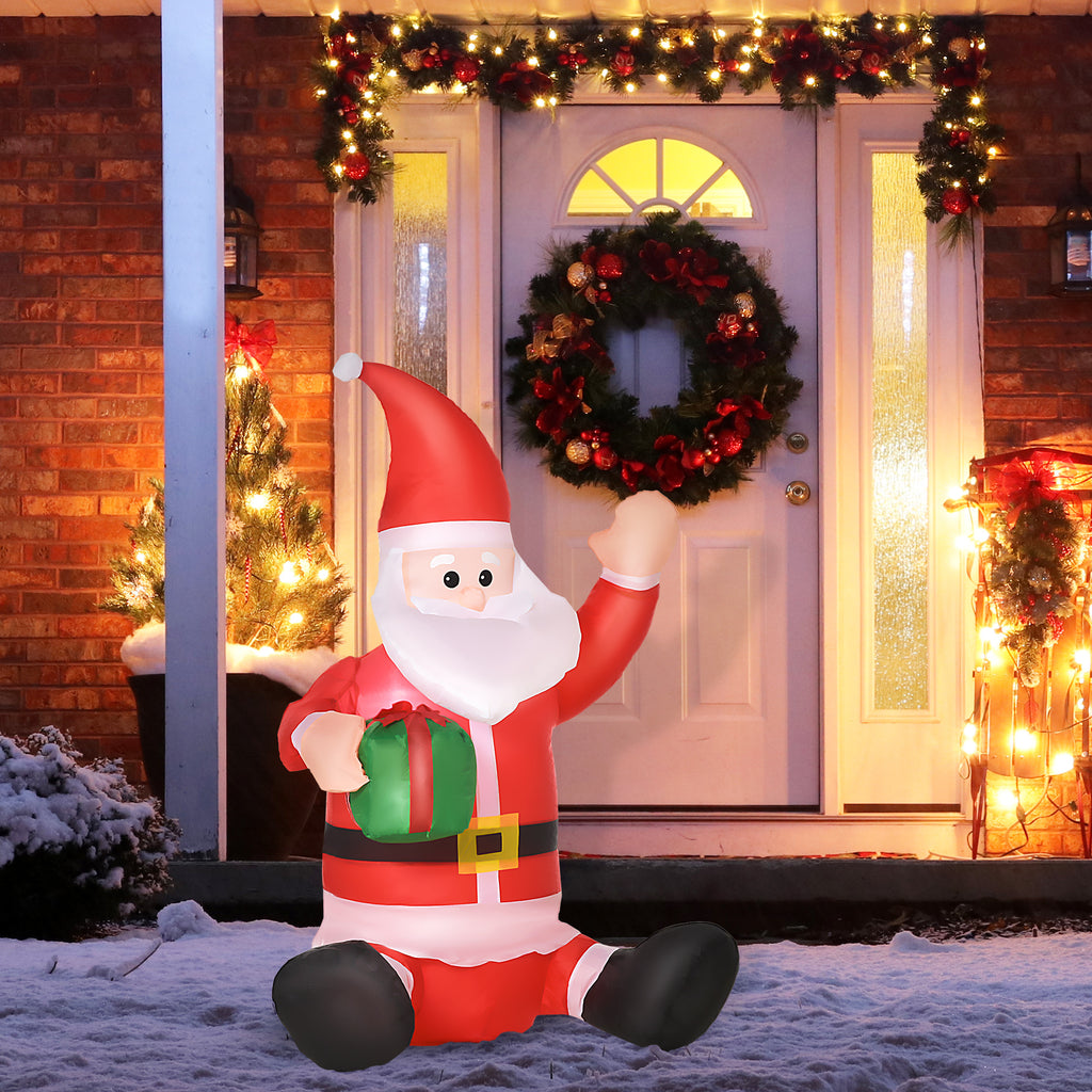 Babbo Natale Gonfiabile Impermeabile 120 cm con Luci LED