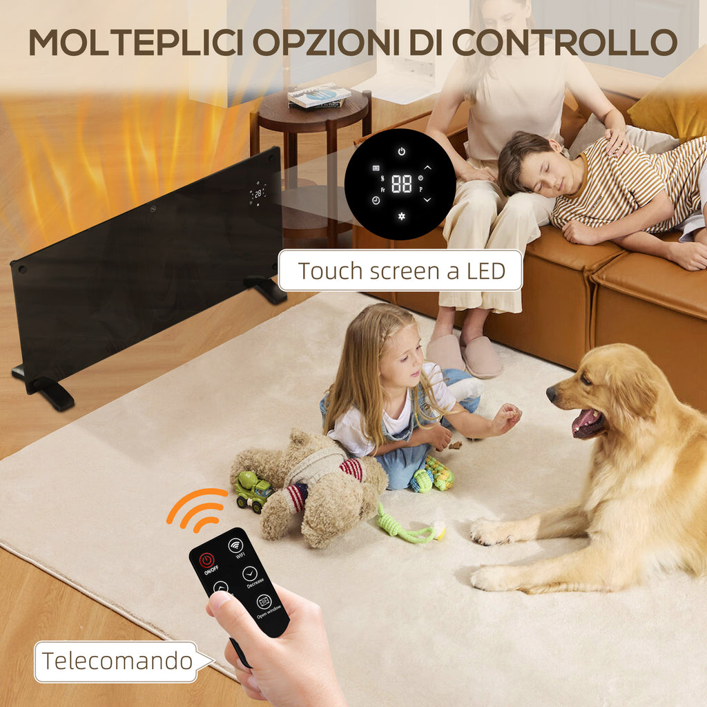 Riscaldatore a Convezione 2000W con Timer e Telecomando