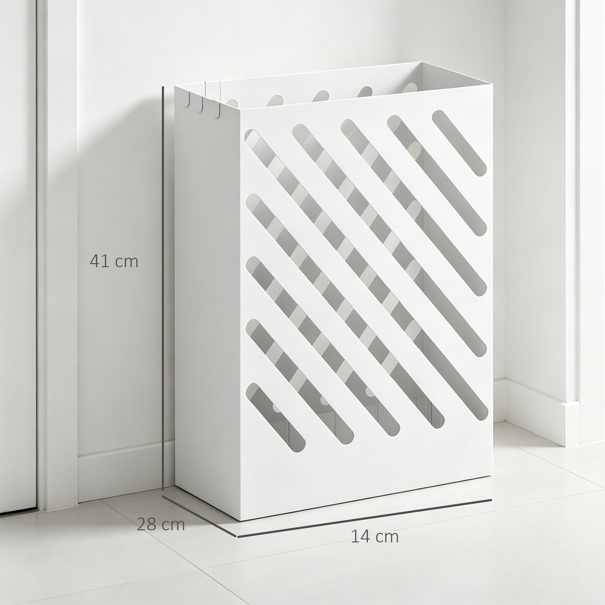 Portaombrelli di Design Bianco con 4 Ganci