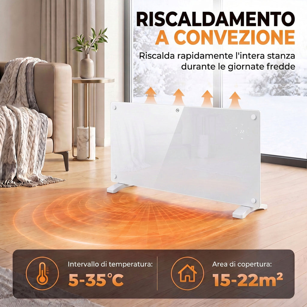 Termoconvettore Smart 2000W Compatibile con Alexa e Google
