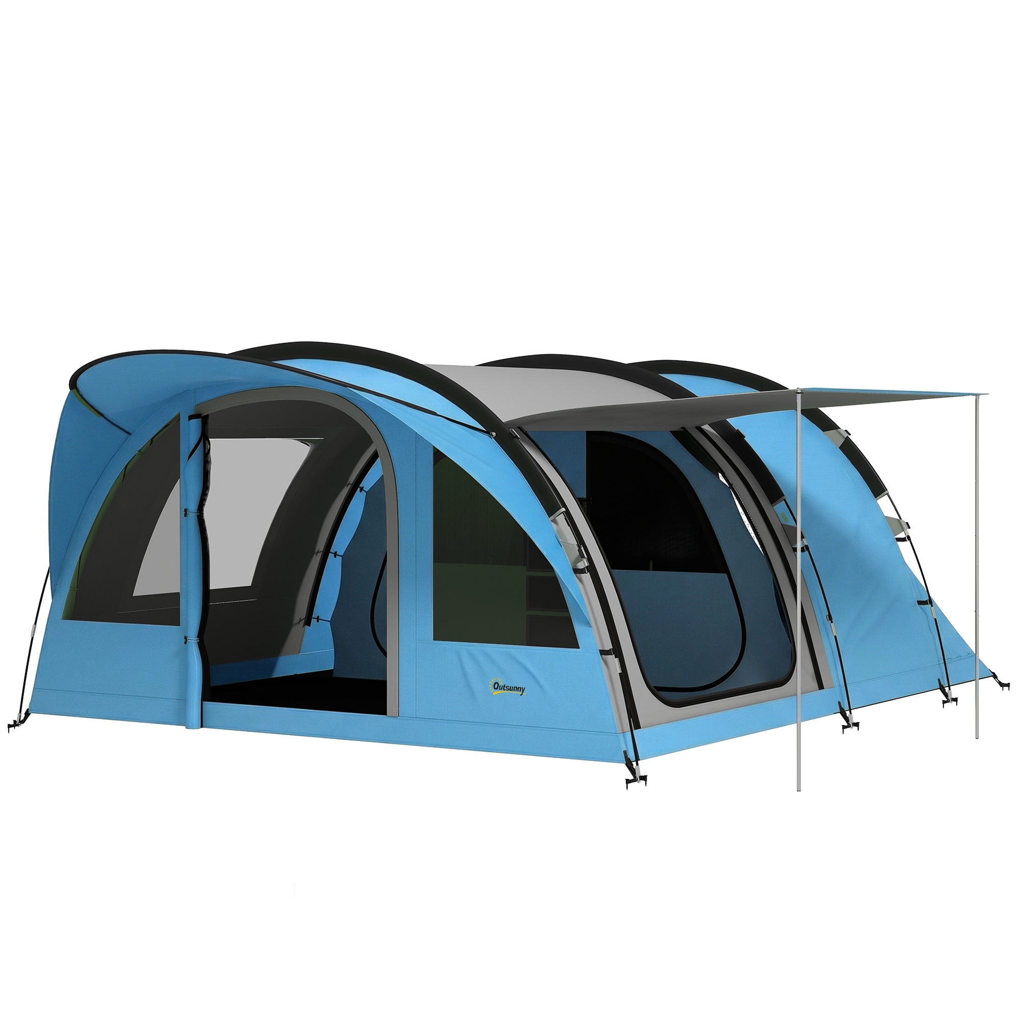 Tenda a Tunnel 4 Posti Familiare con Cabina Letto e Veranda