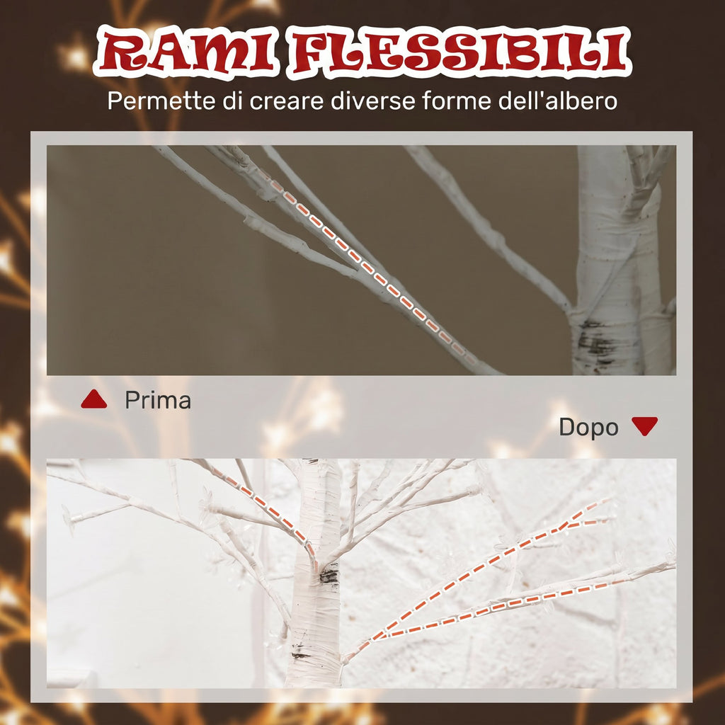 Albero di Ciliegio Artificiale 120 LED Bianco Caldo