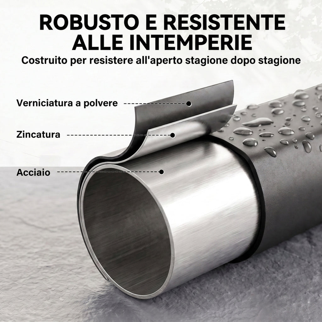 Portalegna in Acciaio con Copertura e Borsa