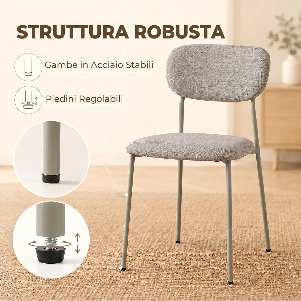 Set 2 Sedie da Pranzo Impilabili Marrone Chiaro