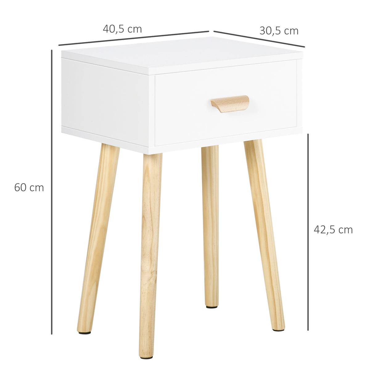Set 2 Comodini Rovere Moderni con Cassetto