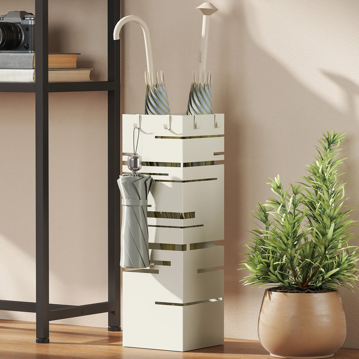 Portaombrelli Autoportante Quadrato Beige