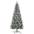 Albero di Natale 180 cm con Bacche Rosse e Pigne
