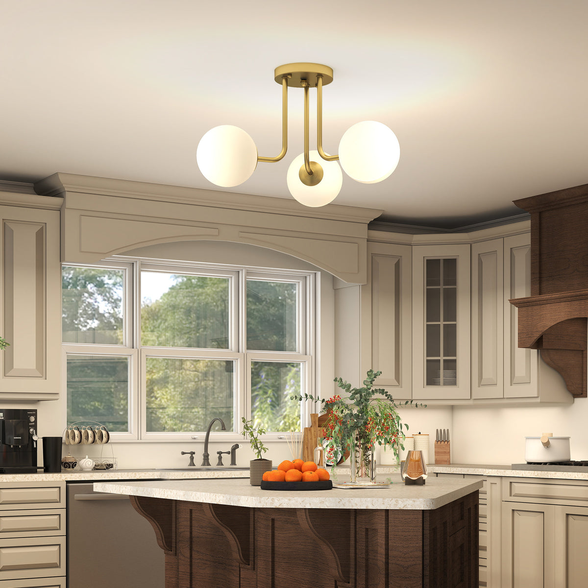 Lampadario Vintage Oro a 3 Punti Luce