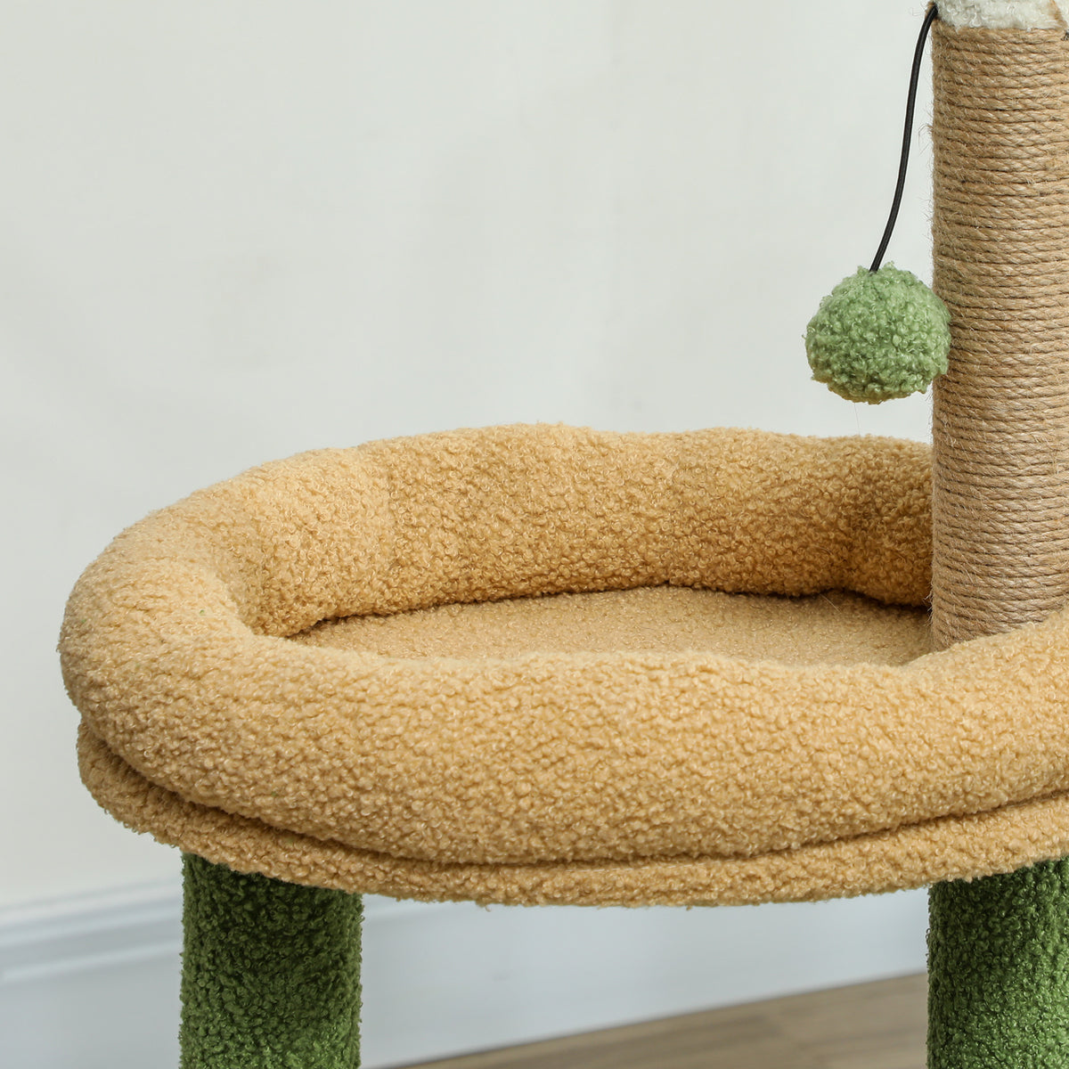 Albero Tiragraffi per Gatti con Casetta e Lettino 98 cm