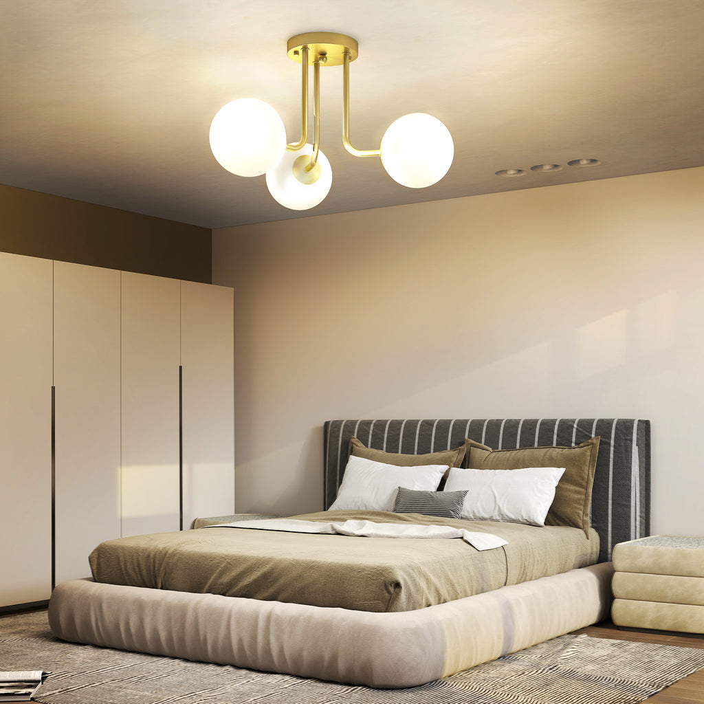Lampadario Vintage Oro a 3 Punti Luce