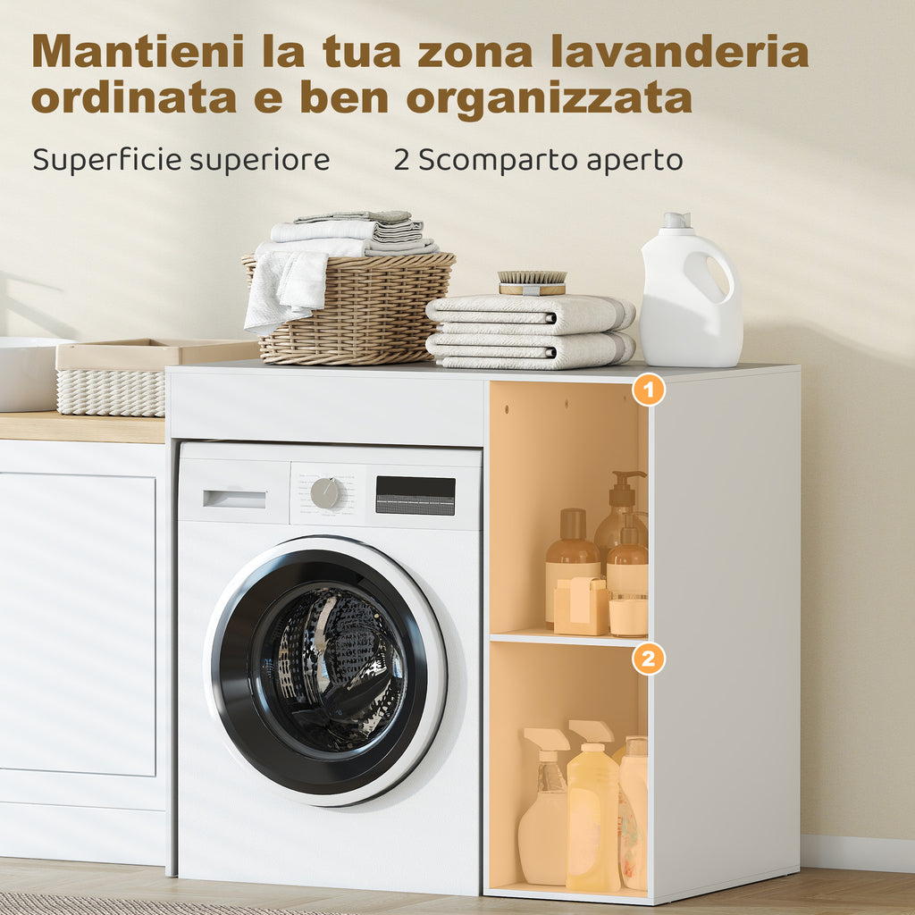 Mobile Sopra Lavatrice con 2 Ripiani Aperti