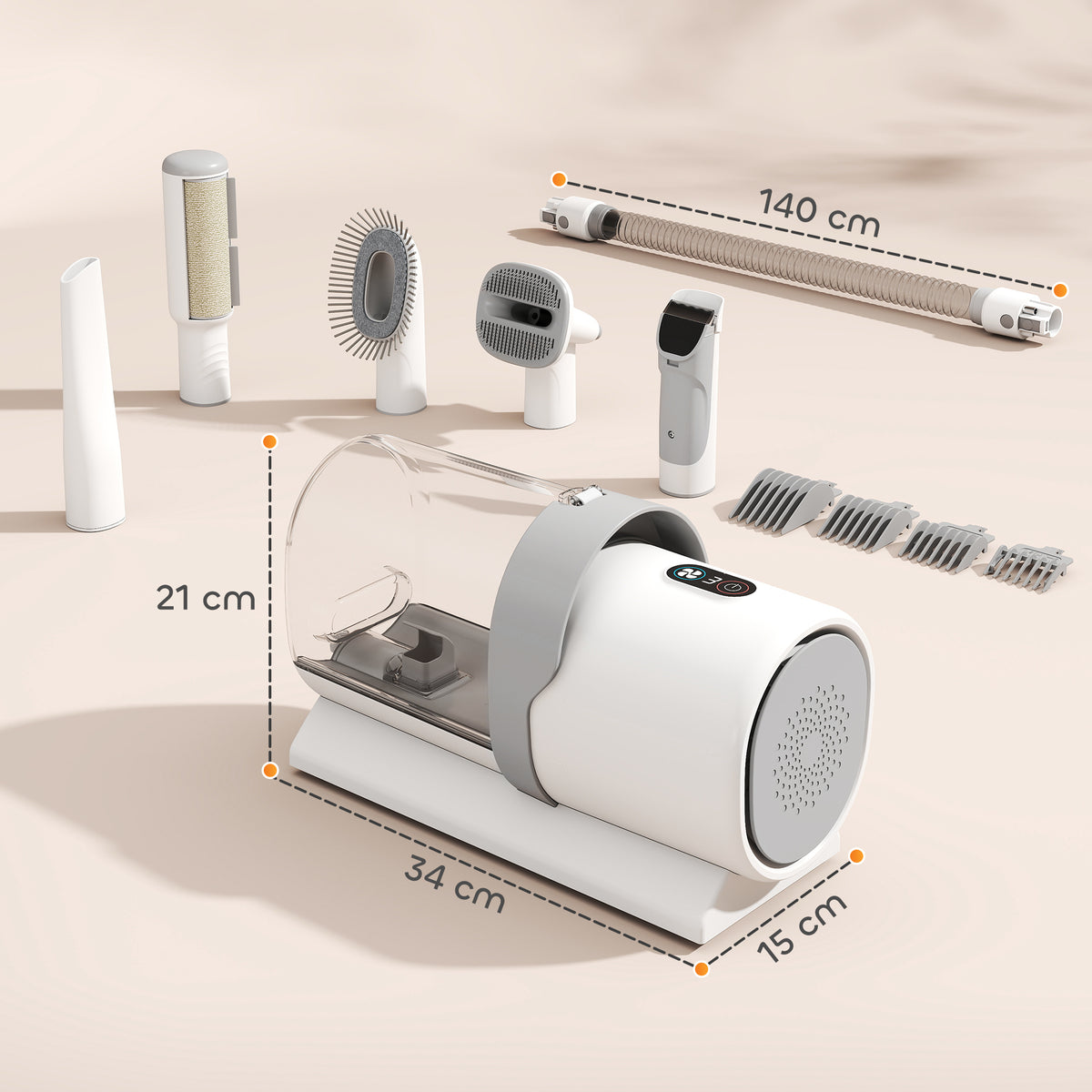 Kit Toelettatura 5 in 1 per Cani e Gatti con Aspirapolvere