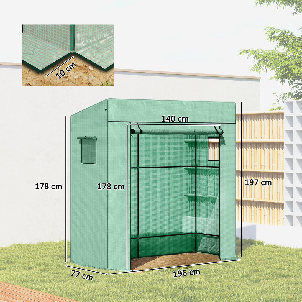 Serra da Giardino Murale 196x77x197 cm con 2 Finestre