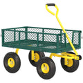 Carrello da Giardino in Acciaio 200 kg con Pareti Rimovibili e Maniglia Sterzante