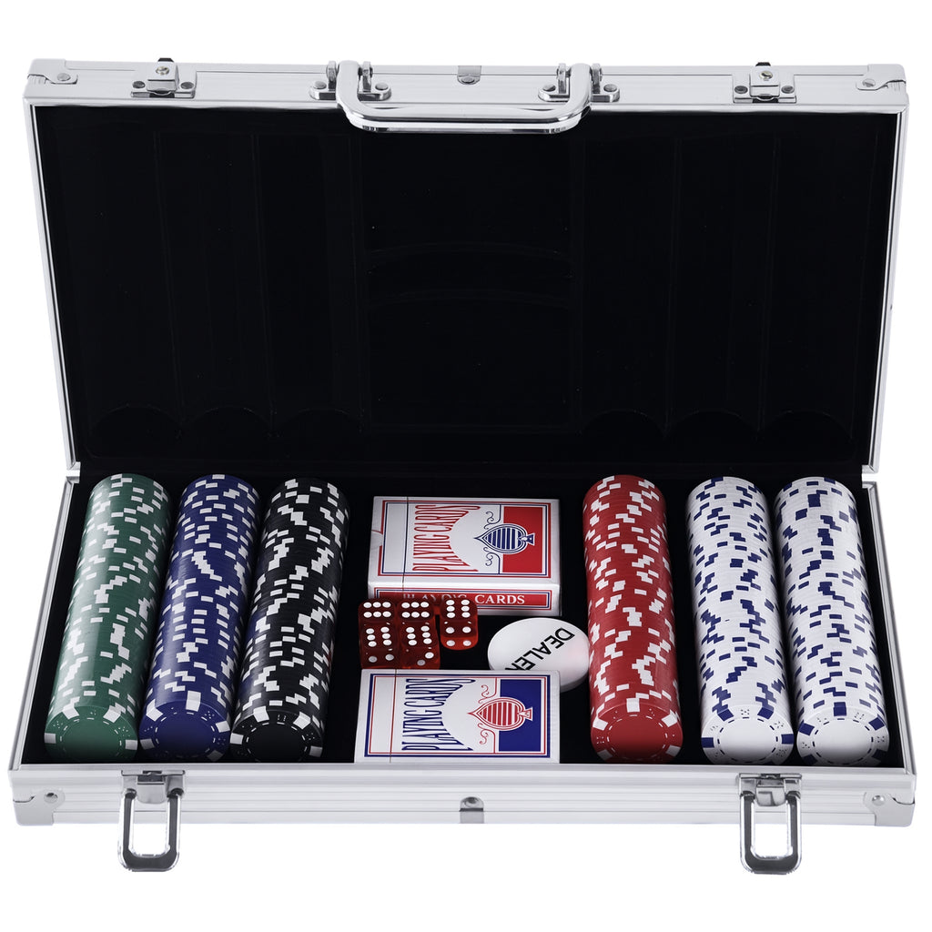 Set Poker Professionale con Valigetta in Alluminio, 300 Fiches e 2 Mazzi di Carte
