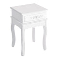 Comodino Moderno Bianco con Cassetto e Ripiano