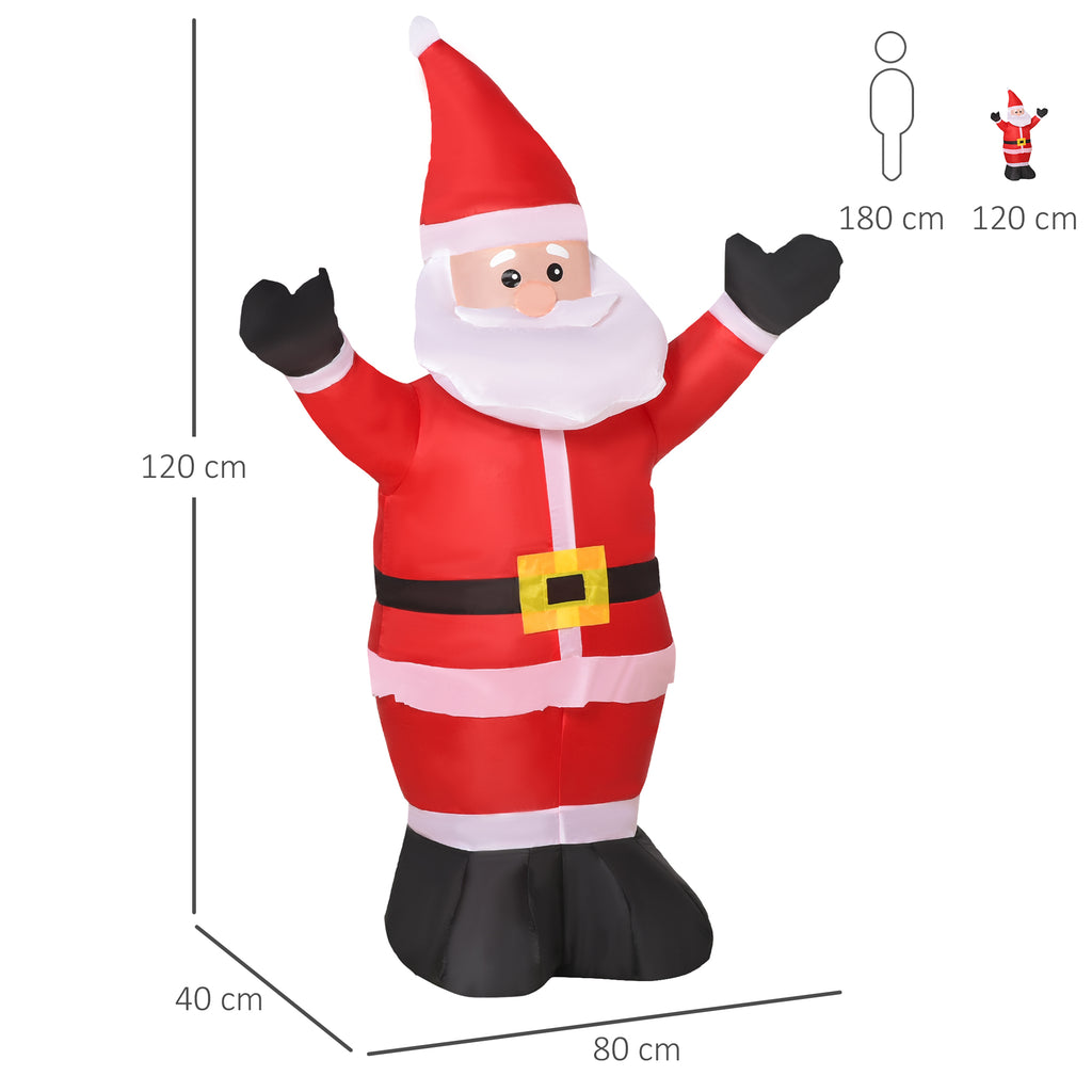 Babbo Natale Gonfiabile Luminoso con Luci LED 120 cm