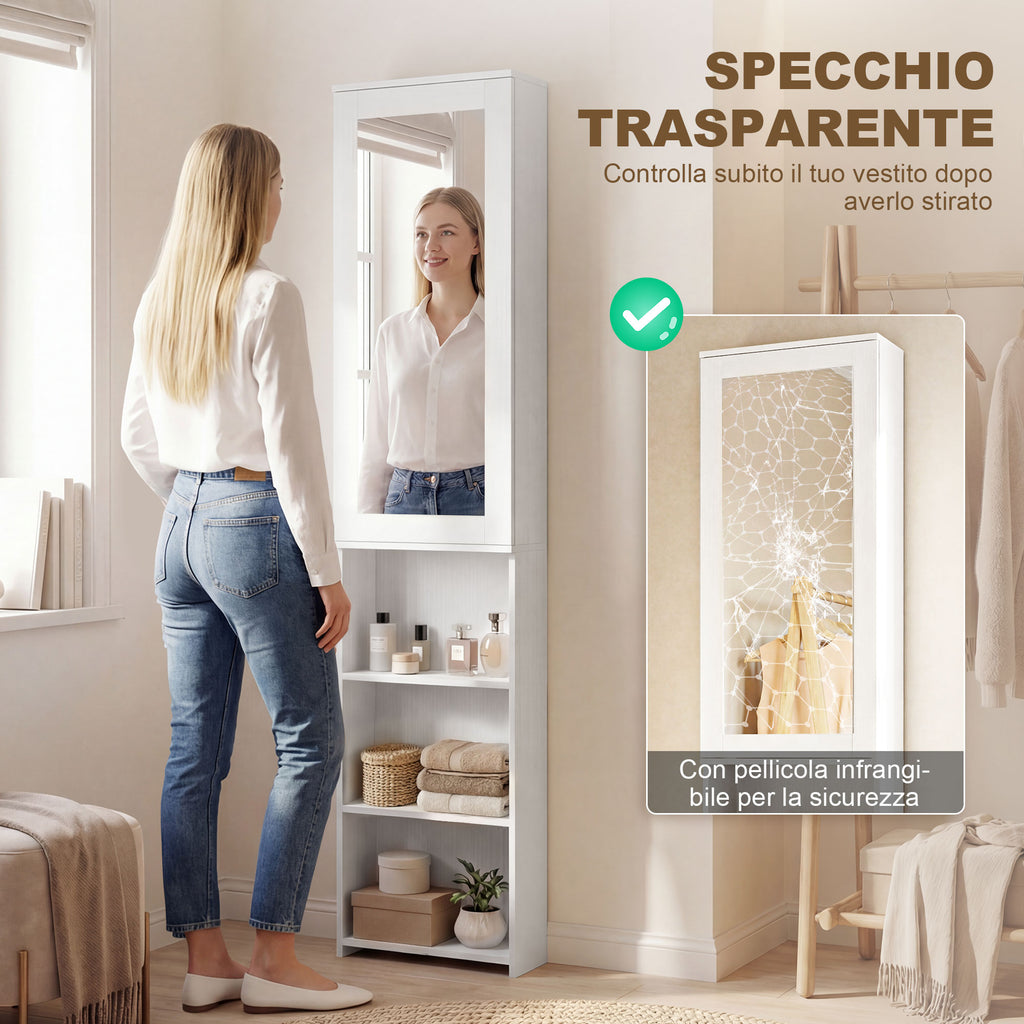 Mobile Organizzatore con Asse da Stiro e Specchio