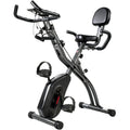 Cyclette Magnetica con Resistenza a 8 Livelli, Display LCD e App Bluetooth, in Acciaio Q195 Nero