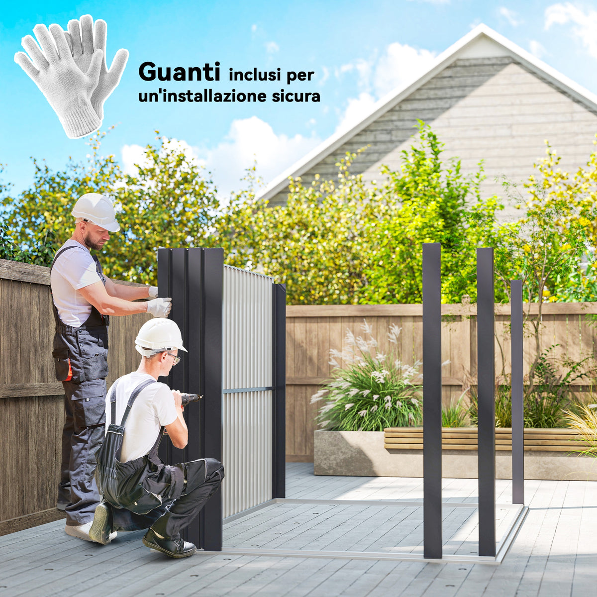 Capanno da Giardino in Acciaio Grigio Scuro