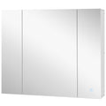 Specchio Bagno Contenitore LED 90 cm con Ripiani