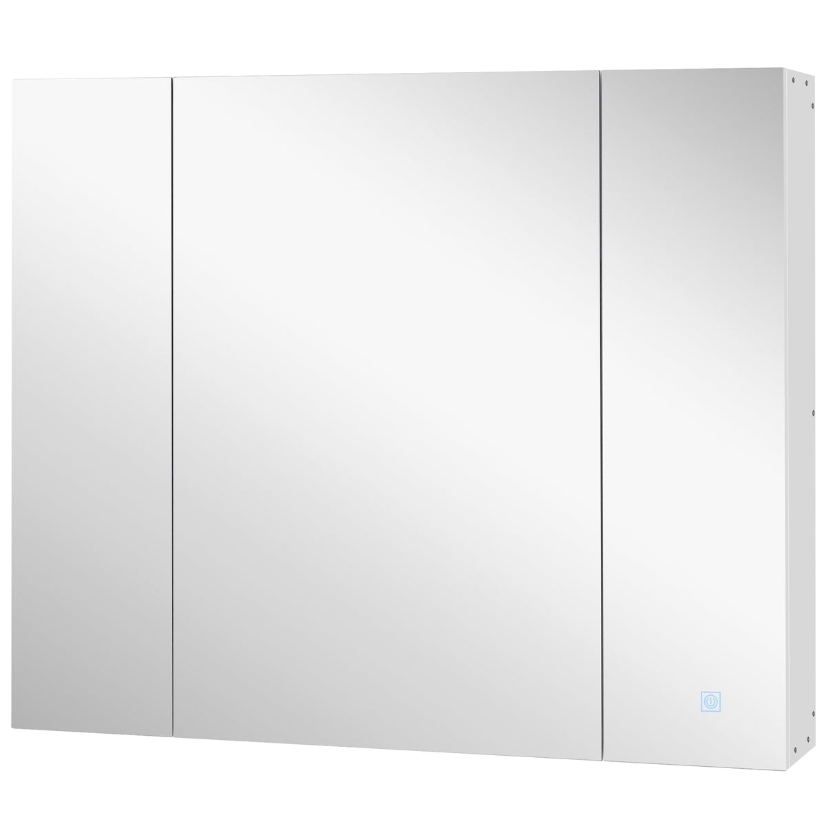 Specchio Bagno Contenitore LED 90 cm con Ripiani