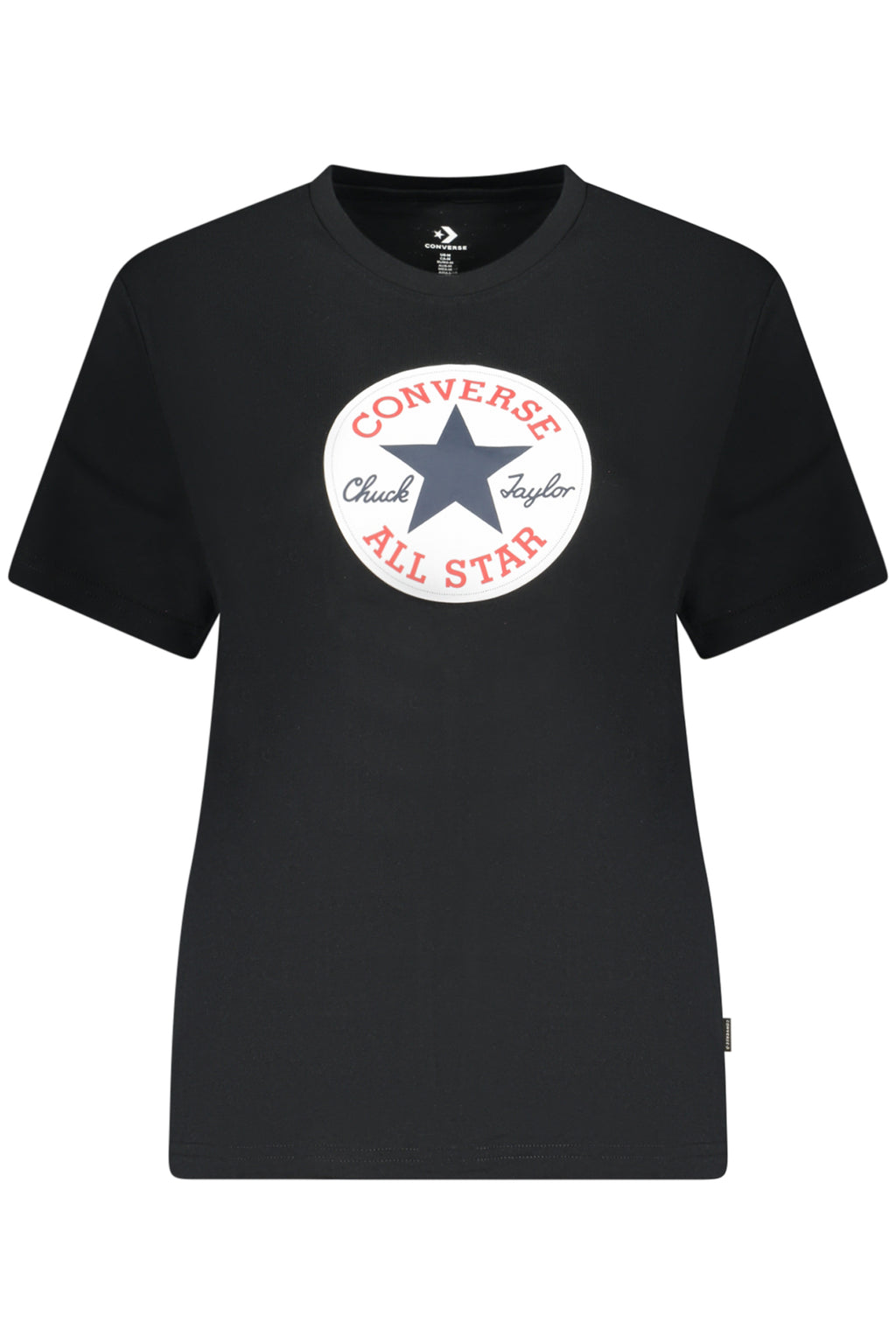 CONVERSE T-SHIRT MANICHE CORTE DONNA NERO