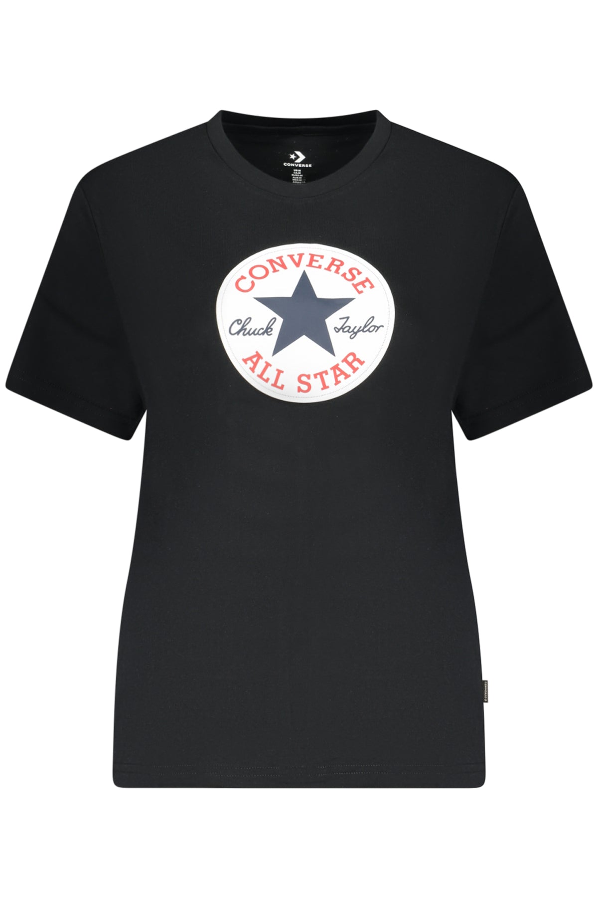 CONVERSE T-SHIRT MANICHE CORTE DONNA NERO