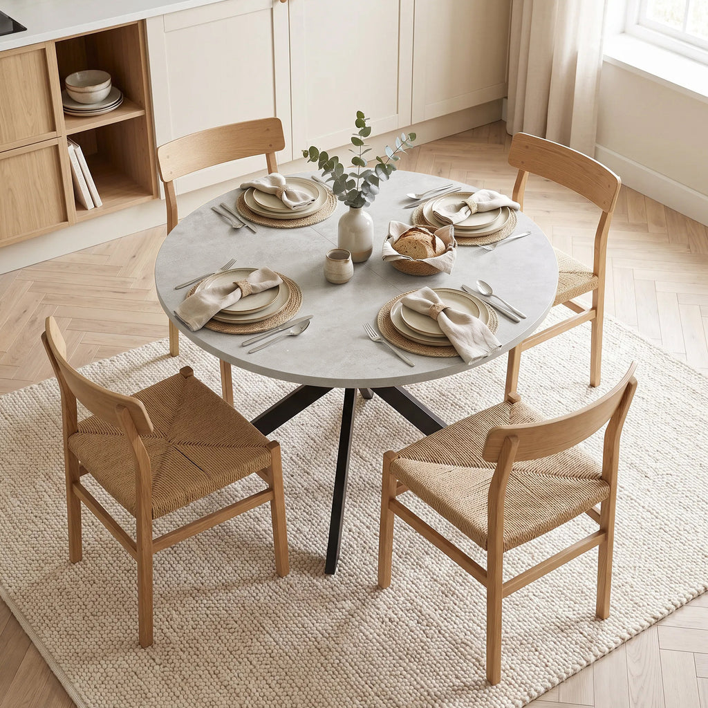 Tavolo da Pranzo Allungabile 4-6 Posti Grigio Cemento