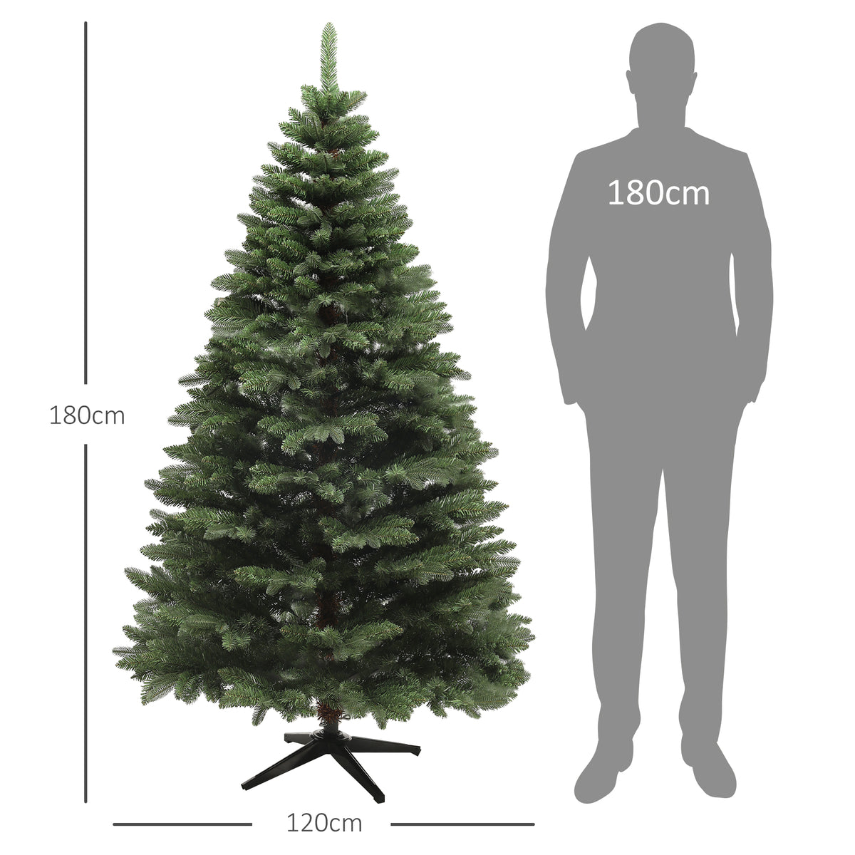 Albero di Natale Artificiale 180 cm con 1050 Rami