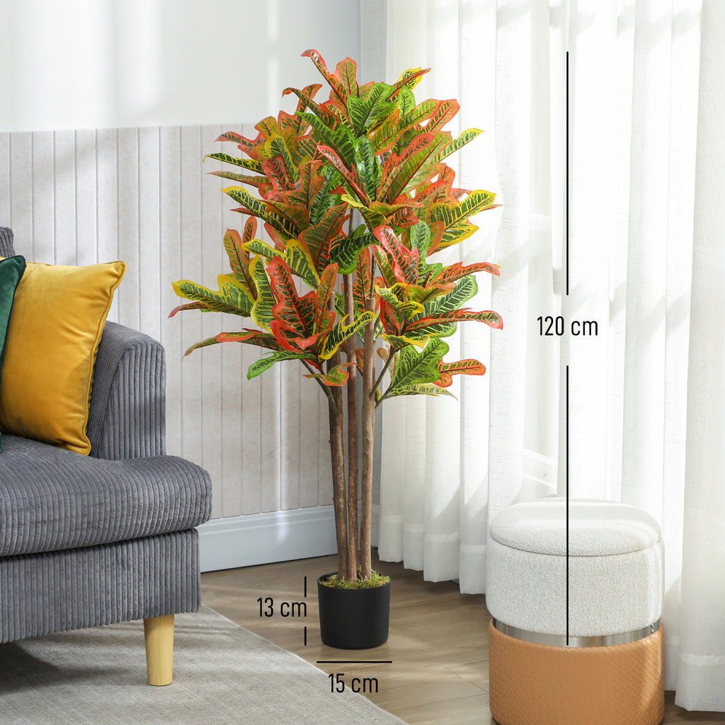 Pianta Artificiale Croton Multicolore da 120 cm