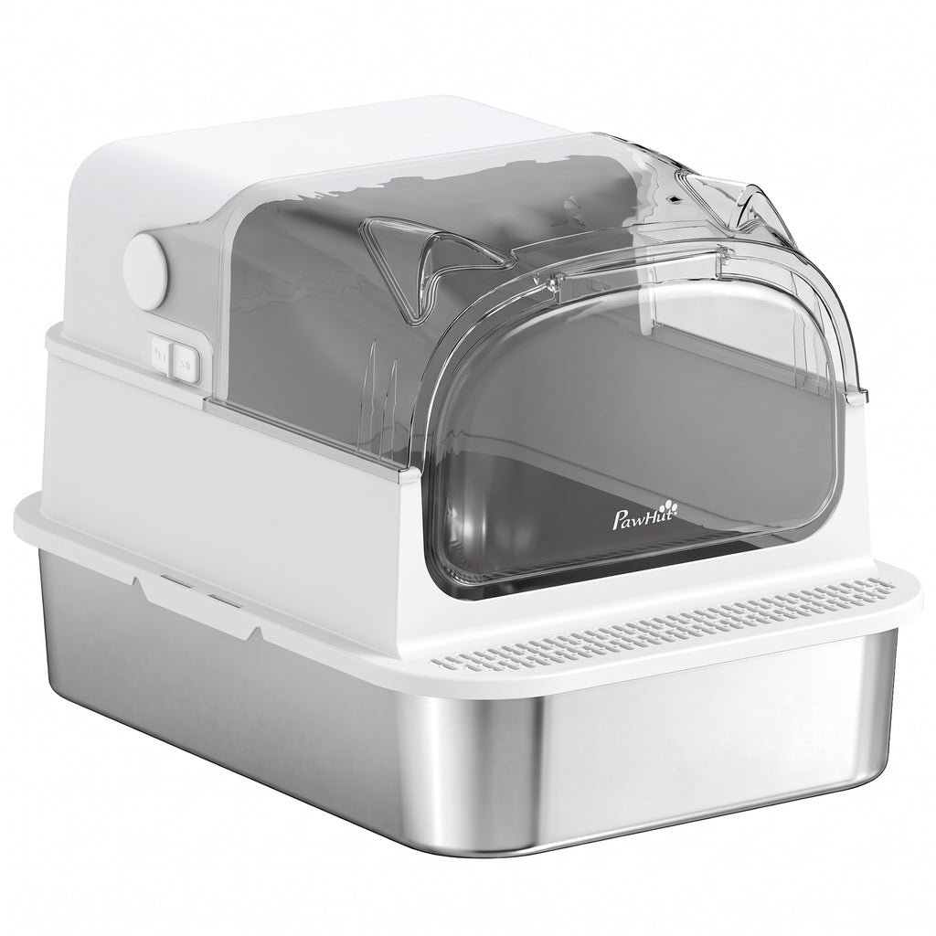 Lettiera Gatto XL 90L in Acciaio Inox con Coperchio