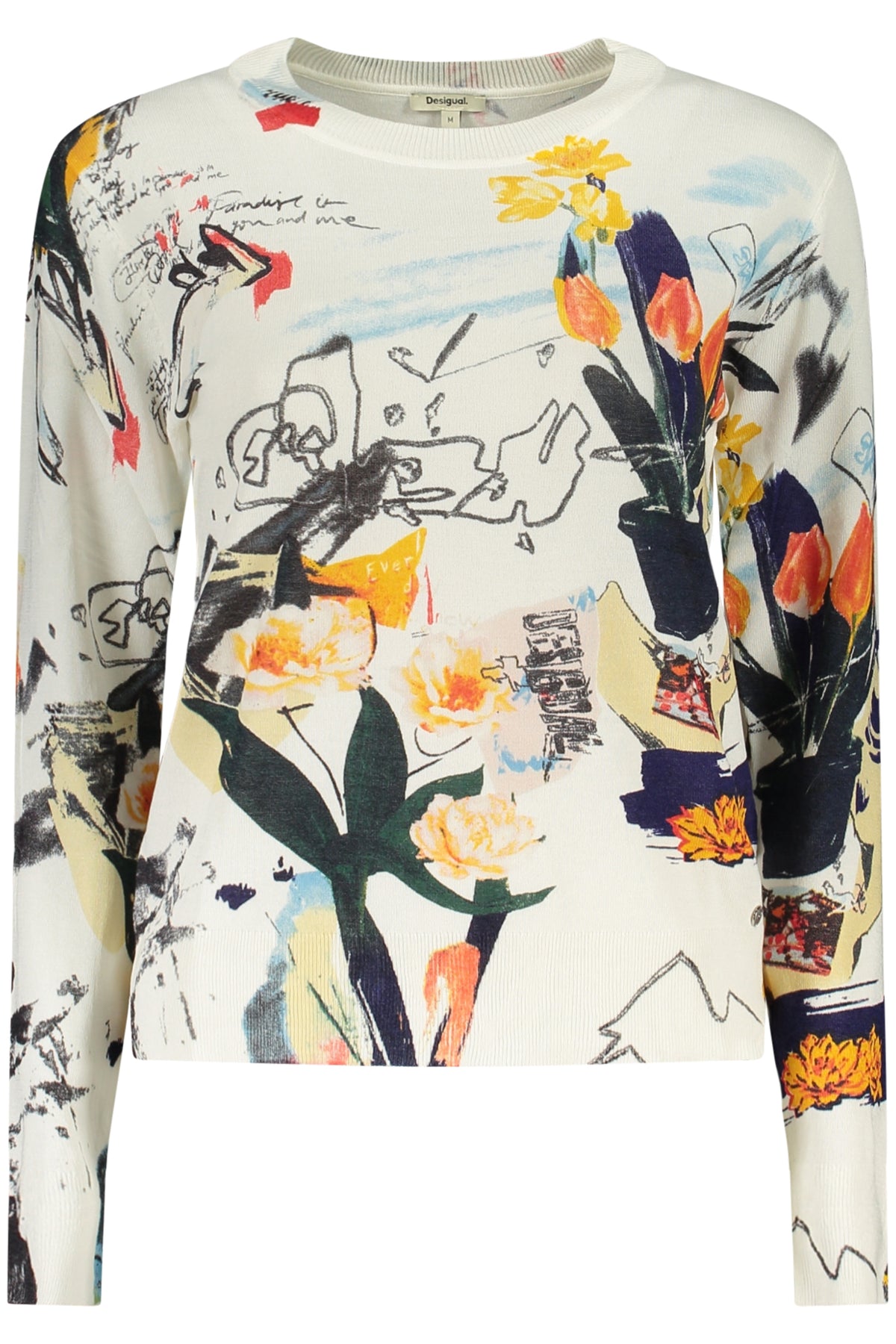 DESIGUAL MAGLIA DONNA BIANCO