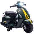 Moto Elettrica Vespa con Licenza Ufficiale 6V per Bambini 2-6 Anni Verde Scuro