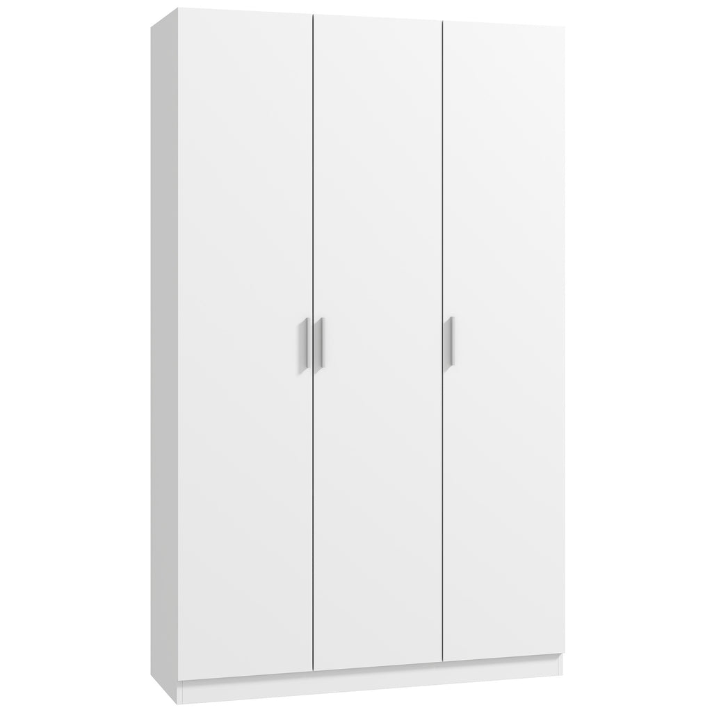 Armadio Bianco con Ripiani Regolabili e Ante Soft-Close