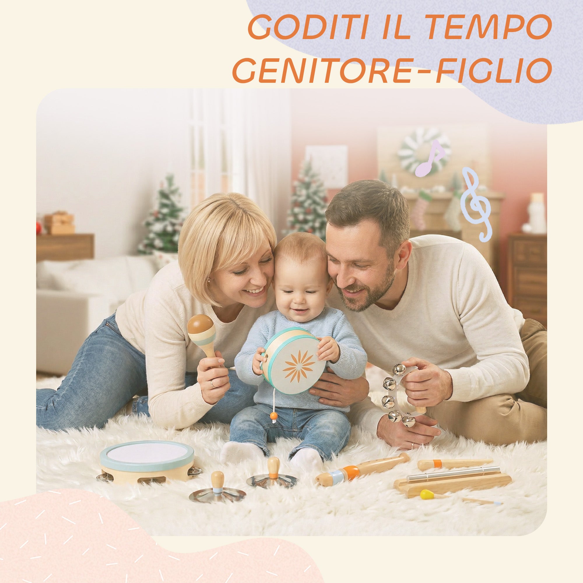 Set Strumenti Musicali per Bambini in Legno – Percussioni Montessori
