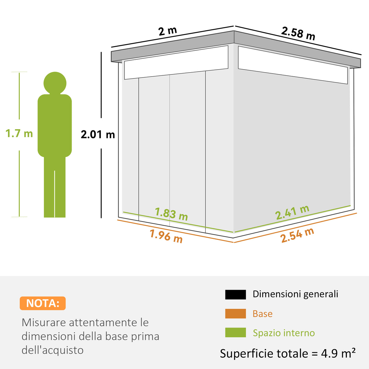 Capanno da Giardino in Acciaio Grigio Scuro