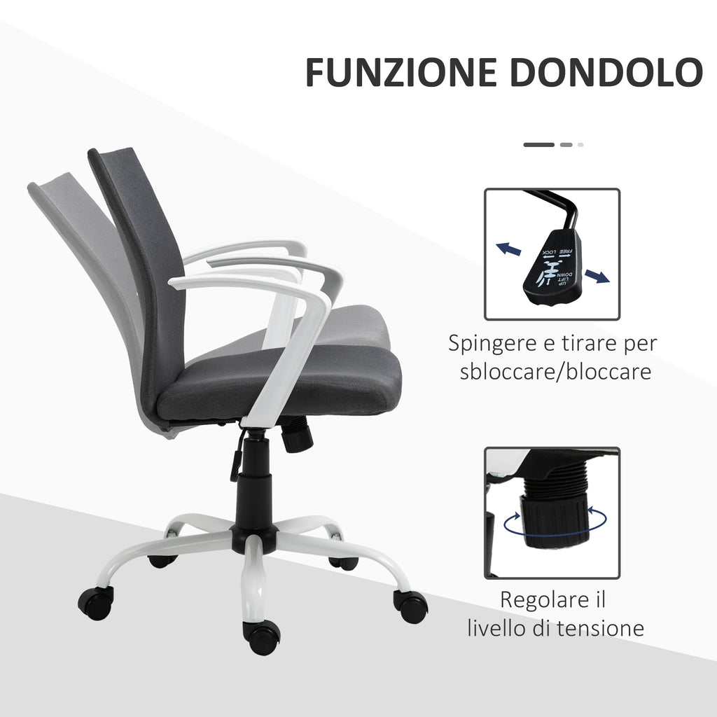 Sedia da Ufficio Ergonomica e Girevole con Altezza Regolabile