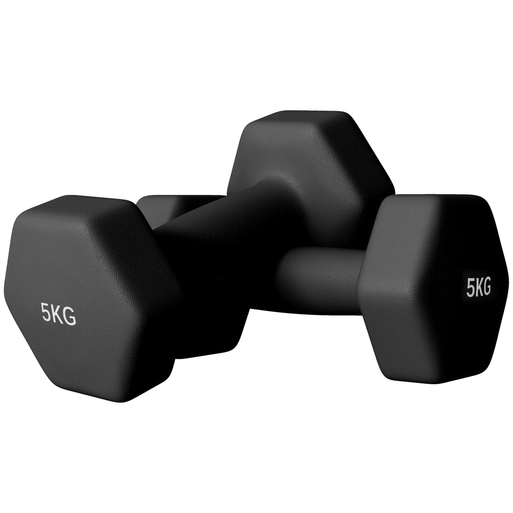 Set 2 Manubri Esagonali da 5 kg con Impugnatura Antiscivolo