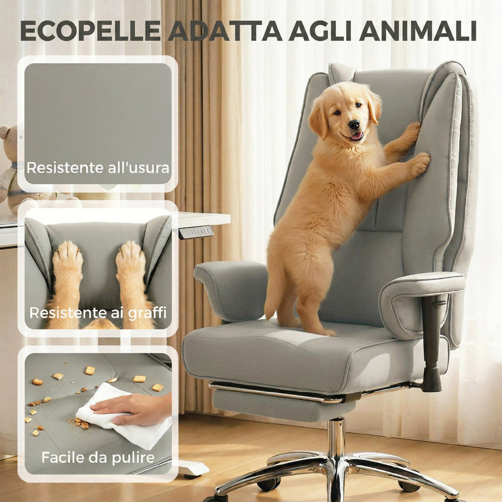 Sedia Ufficio Ergonomica Reclinabile con Poggiapiedi
