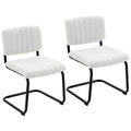 Set 2 Sedie da Pranzo Teddy Bianco Crema Imbottite