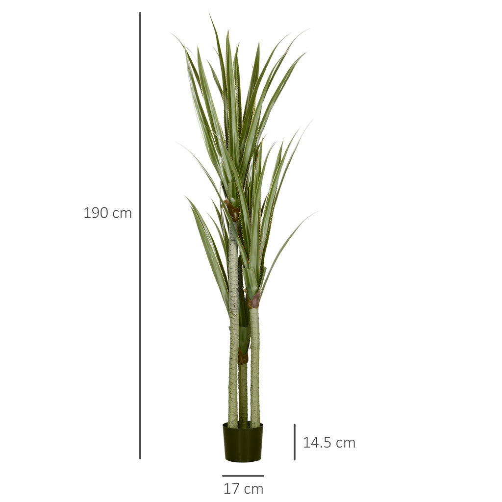 Pianta Artificiale Yucca da 190 cm con Vaso