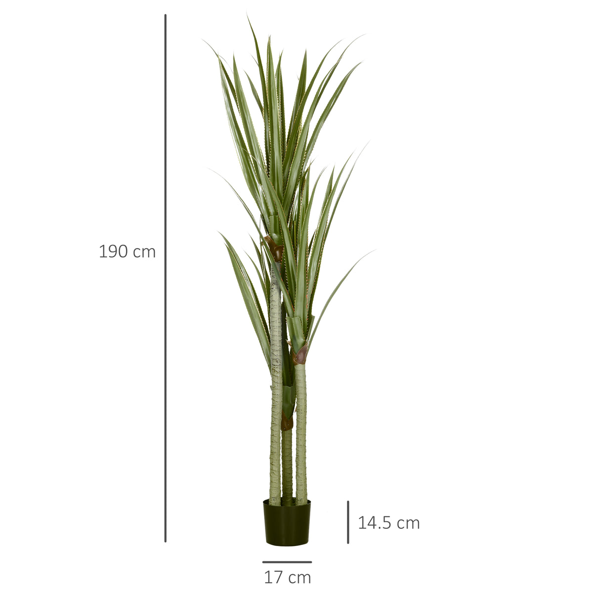Pianta Artificiale Yucca da 190 cm con Vaso