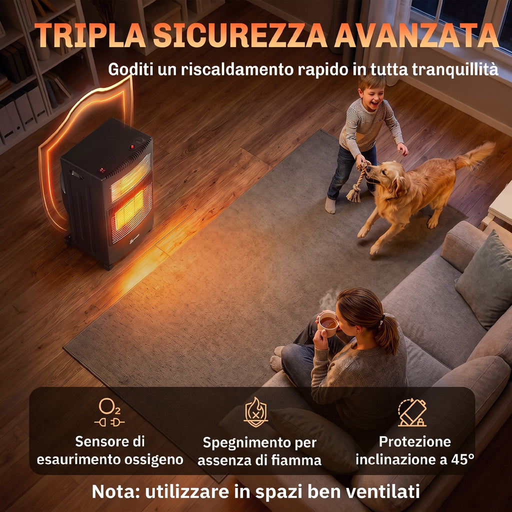 Stufa a Gas Portatile Pieghevole 4,2 kW