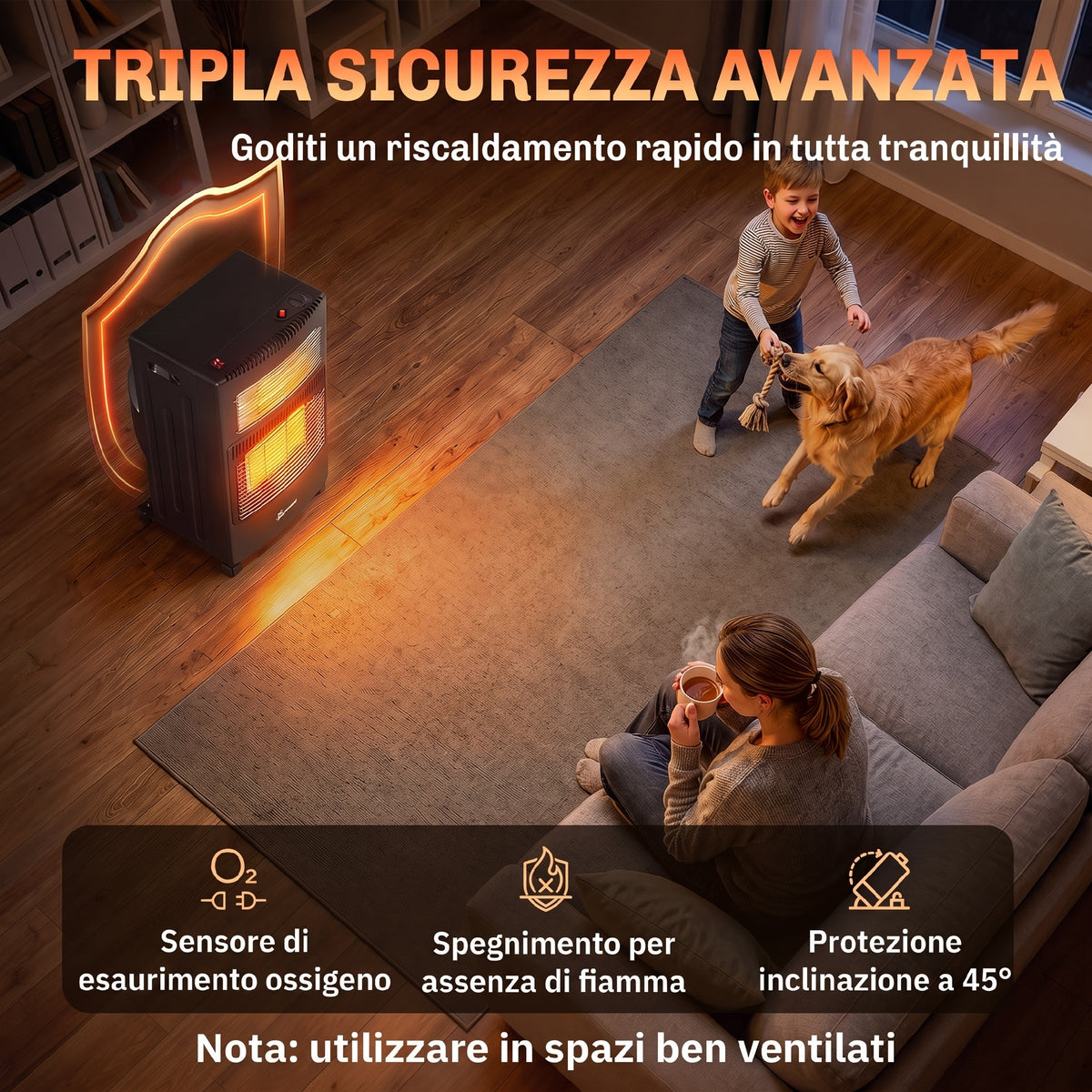 Stufa a Gas Portatile Pieghevole 4,2 kW